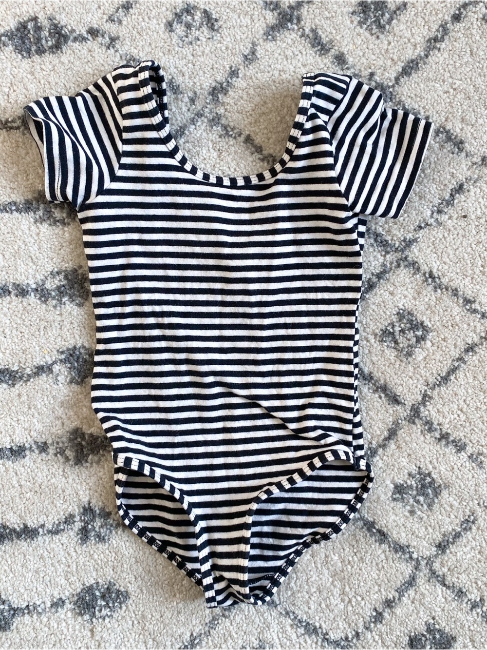American Apparel Black and White Striped Leotard